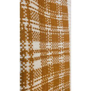 NWT Timberland Scarf OS Warm & Stylish Accessory Cream & Butterscotch Plaid Knit